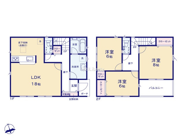 北茨城市大津町北町第12　新築戸建　2号棟の区画図