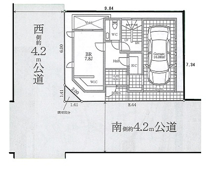 南麻布三丁目・売地の土地図＋建物プラン例