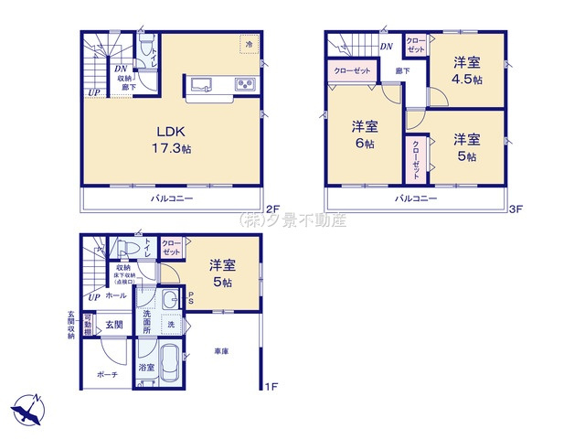 《仲介手数料無料》志木市上宗岡５丁目18-9(全1戸)新築一戸建てクレイドルガーデンの間取り