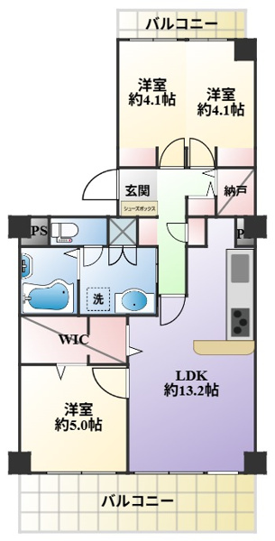 【間取り】 | コープ東薬院☆仲介手数料無料☆
