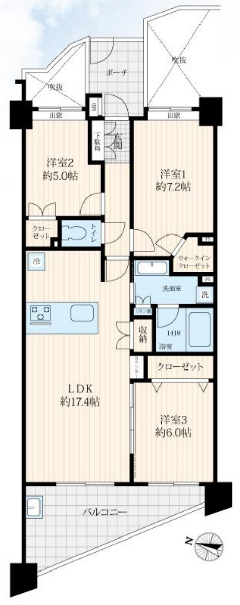 ジェイパークヴィラ横濱　ペット可♪の間取り