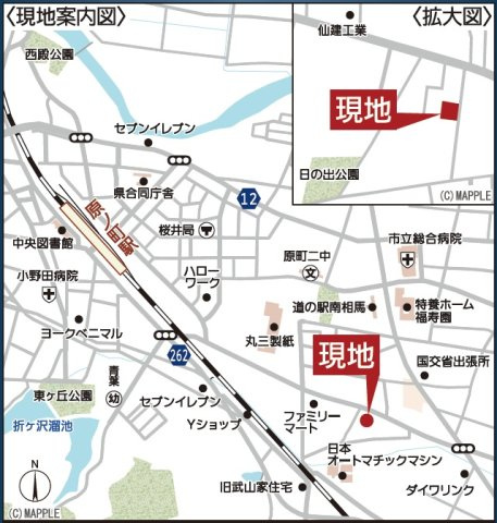 新築戸建・建売　南相馬市原町区日の出町　CRADLE GARDEN　全2棟の地図