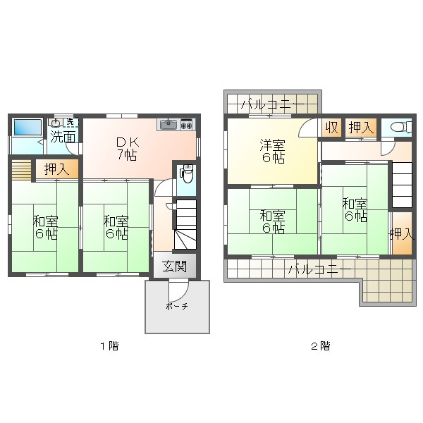 野田通貸家の間取り