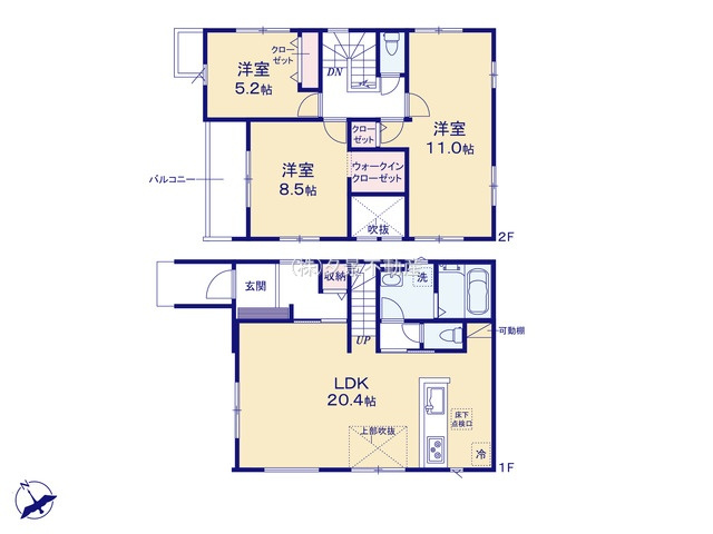 《仲介手数料無料》久喜市本町６丁目4-9新築一戸建てLIGAREの間取り