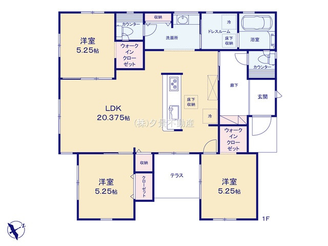 【間取り】 | 《仲介手数料無料》久喜市吉羽３丁目24-13(全1戸)新築一戸建てブルーミングガーデン