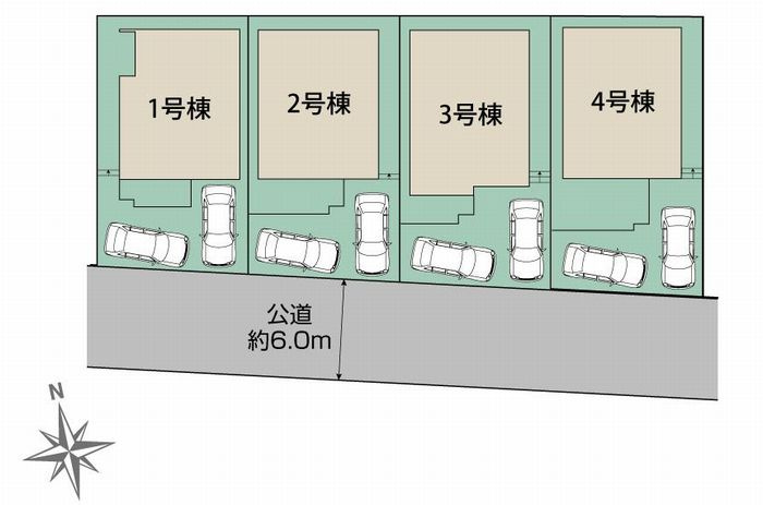 大和市下鶴間新築戸建て　4号棟の区画図|区画図「大和市下鶴間新築戸建て」