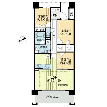 ライオンズ芦屋グランフォートの間取り