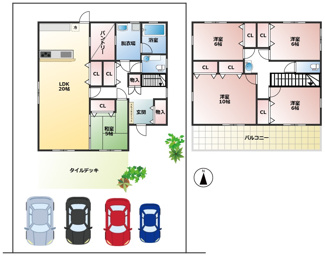 【間取り】 | 大垣市笠木町！築２年の中古住宅！お車並列4台可能！オール電化住宅！ゆとりの広さの5LDK！ | 大垣市笠木町！築２年の中古住宅！お車並列4台可能！オール電化住宅！ゆとりの広さの5LDK！