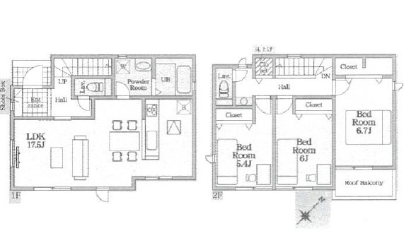 廿日市市福面２丁目　№35849の間取り|３ＬＤＫ
駐車２台可（車種による）