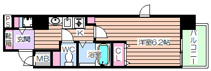 【間取り】 | プレサンス大手前パークサイドⅡ