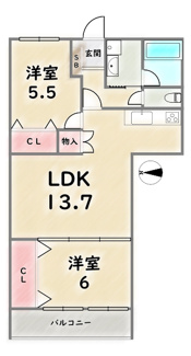 【間取り】 | 賀陽コーポラス | 《フルリノベーション後間取り》
