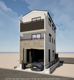 【外観】 | 平塚市四之宮3丁目  1号棟 2期 | イメージパース（完成時に現況と異なる場合は現況優先となります）