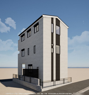 【外観】 | 平塚市四之宮3丁目  1号棟 2期 | イメージパース（完成時に現況と異なる場合は現況優先となります）