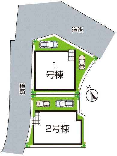 泉佐野市岡本　新築一戸建ての区画図|全２区画