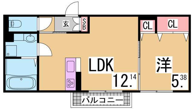 神戸市兵庫区兵庫町１丁目のアパートの間取り