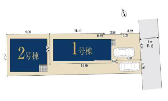 練馬区東大泉7丁目　住環境良好　土地30坪超戸建　の区画図
