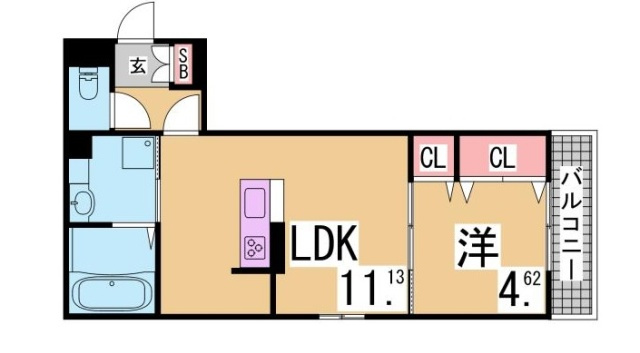 神戸市兵庫区兵庫町１丁目のアパートの間取り