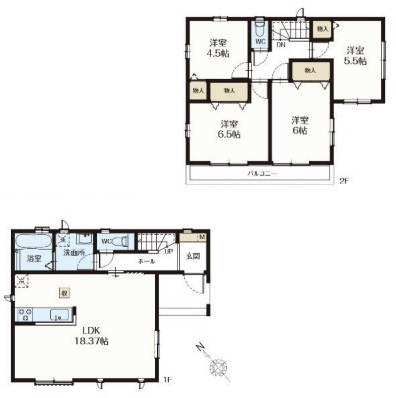 さいたま市西区指扇775番　新築一戸建て　ハートフルタウン　Bの間取り|さいたま市西区指扇775番　新築一戸建て　ハートフルタウン　B、4LDK、土地面積111.71m2、建物面積95.01m2