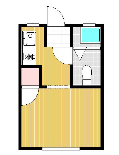 デイブレス大橋の間取り|※別部屋の間取りになります。
※風呂・トイレの間に扉はありません。