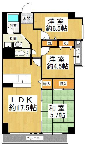 パレ清水が丘の間取り|※間取りが現況と異なる場合は現況を優先します※
