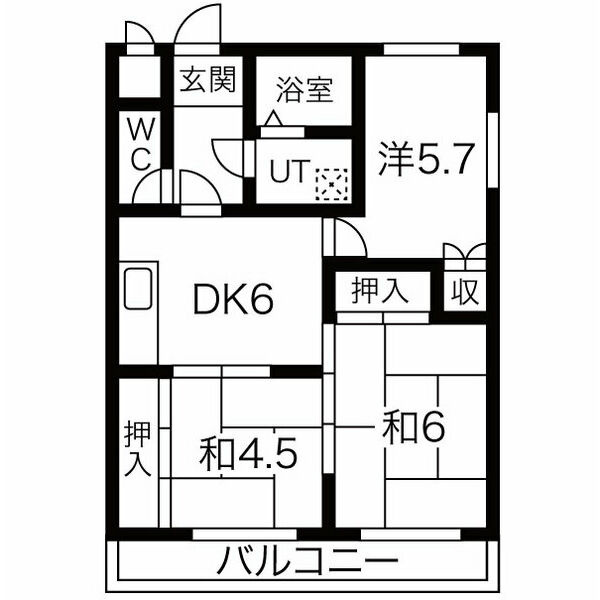 ハイツ夢前川の間取り