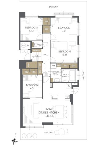 【間取り】エイルマンション粕屋中央グランディス 