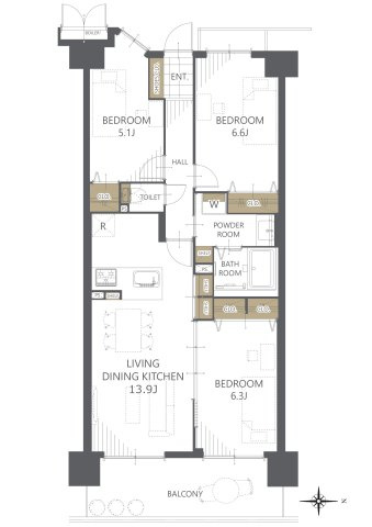 【間取り】グレーシィ須磨アルテピアⅢ番街2期棟 