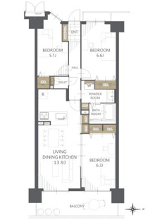 【間取り】グレーシィ須磨アルテピアⅢ番街2期棟 