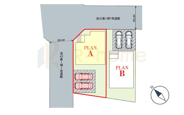 守谷市けやき台6丁目　新築戸建て　A号棟の区画図|大きなお買い物だからこそ、メリット・デメリットを伝えさせて頂きます。
R-homeにお任せください♪
