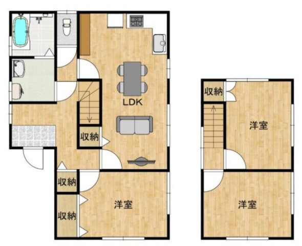 【間取り】 | 仲介手数料無料！高泊小学校に通えるリフォーム済み中古住宅　山陽小野田市西高泊 | お客様のご意見を凝縮した使いやすい間取り