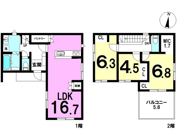 中央区原島町３期の間取り|3LDK全室南向きの間取りです。
