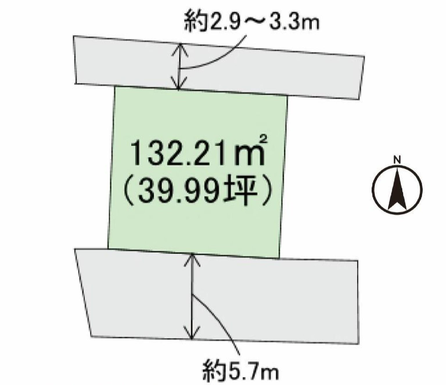 高崎市井野町　中古住宅の区画図|駐車場1台ご用意しています！
前面道路も広く車の出し入れもしやすいです！