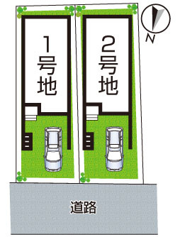 京都市右京区太秦上ノ段町　第2期　新築一戸建ての区画図|全2区画