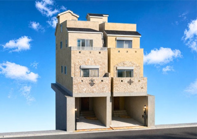 【外観】 | 新築戸建て/中野2棟現場 | 高台で陽当たりが良い立地です。