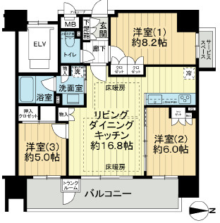 ジオ松山勝山通りの間取り