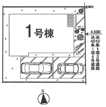 小平市津田町2丁目・新築戸建の土地図|綺麗な整形地。カースペース2台分。