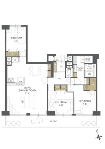 【間取り】ルネ大津三号棟 