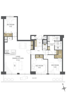 【間取り】ルネ大津三号棟 