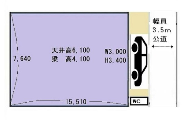 横浜市港北区新羽町の倉庫の間取り