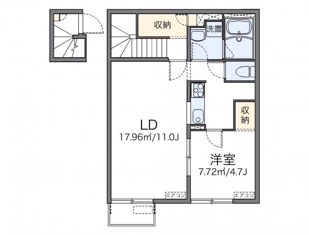 明石市大久保町谷八木のアパートの間取り