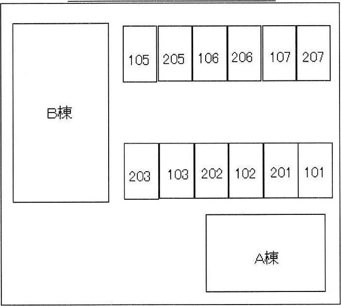 シティフラット大畑Bの区画図