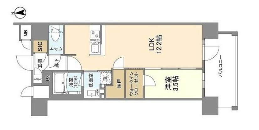 ソルレヴェンテ北堀江Ｑの間取り|現状有姿