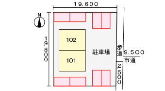 東松山市沢口町の倉庫|駐車場配置図