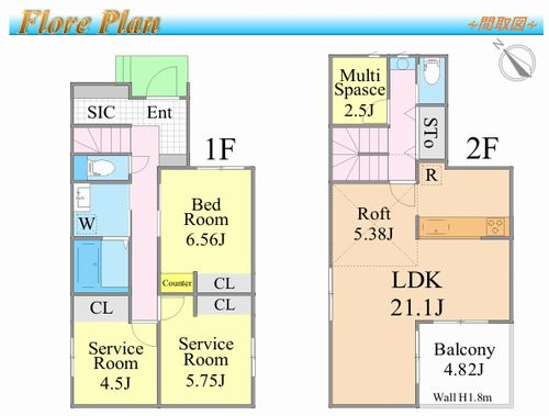 【仲介手数料０円】茅ヶ崎市今宿　新築一戸建て　B号棟　全2棟の間取り|Ｃ棟【仲介手数料０円】茅ヶ崎市今宿　新築一戸建て
