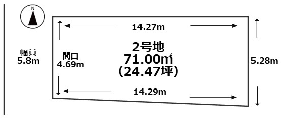 上京区 西町 土地（2号地）の土地図