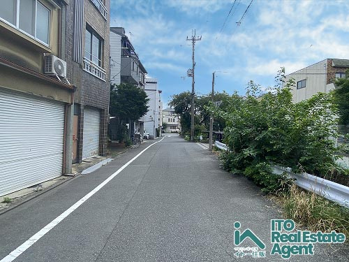上京区 西町 土地（2号地）の前面道路含む現地写真