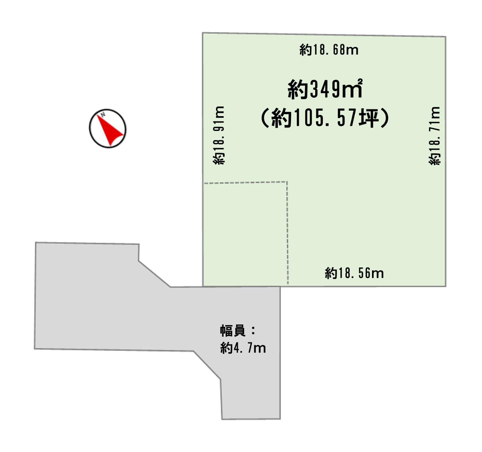 東金市川場1区画／建築条件付き売地