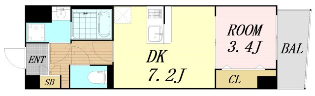 レシオス大阪城SOUTH　仲介手数料無料の間取り