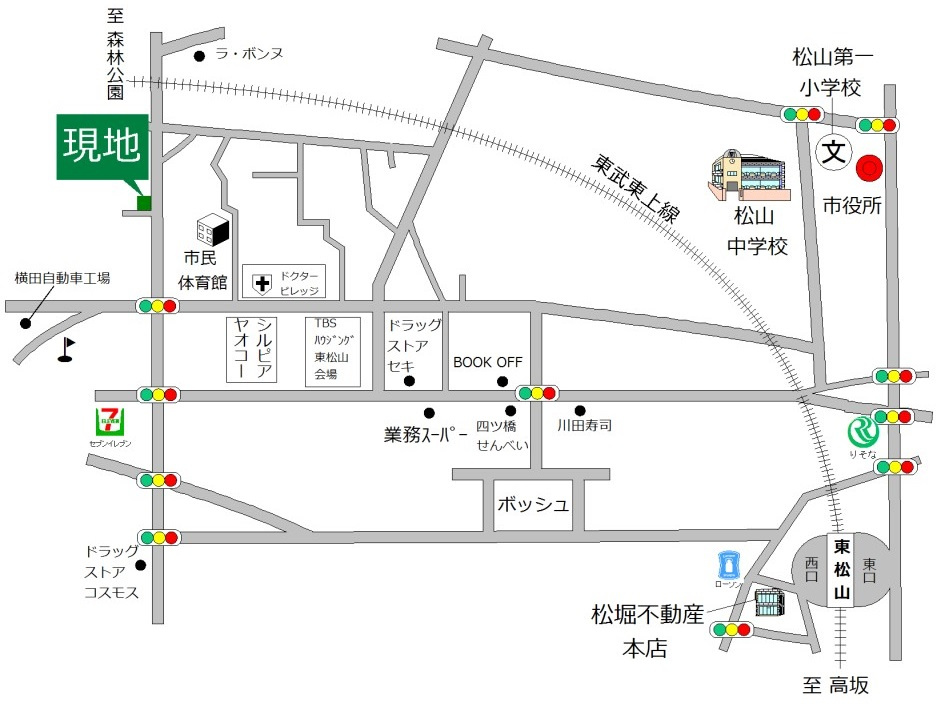 東松山市松葉町４丁目 古家付土地39坪の地図