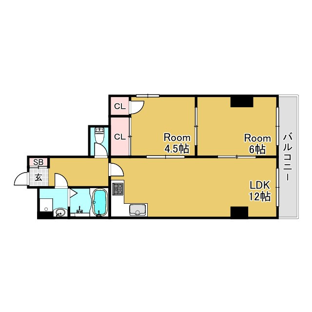 神戸市兵庫区羽坂通４丁目の賃貸マンションの間取り